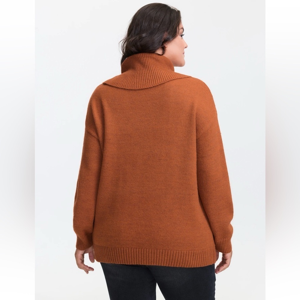 BloomChic Plus Size 2XL Textured Heather Turtleneck Pullover us18-20 - Picture 4 of 8